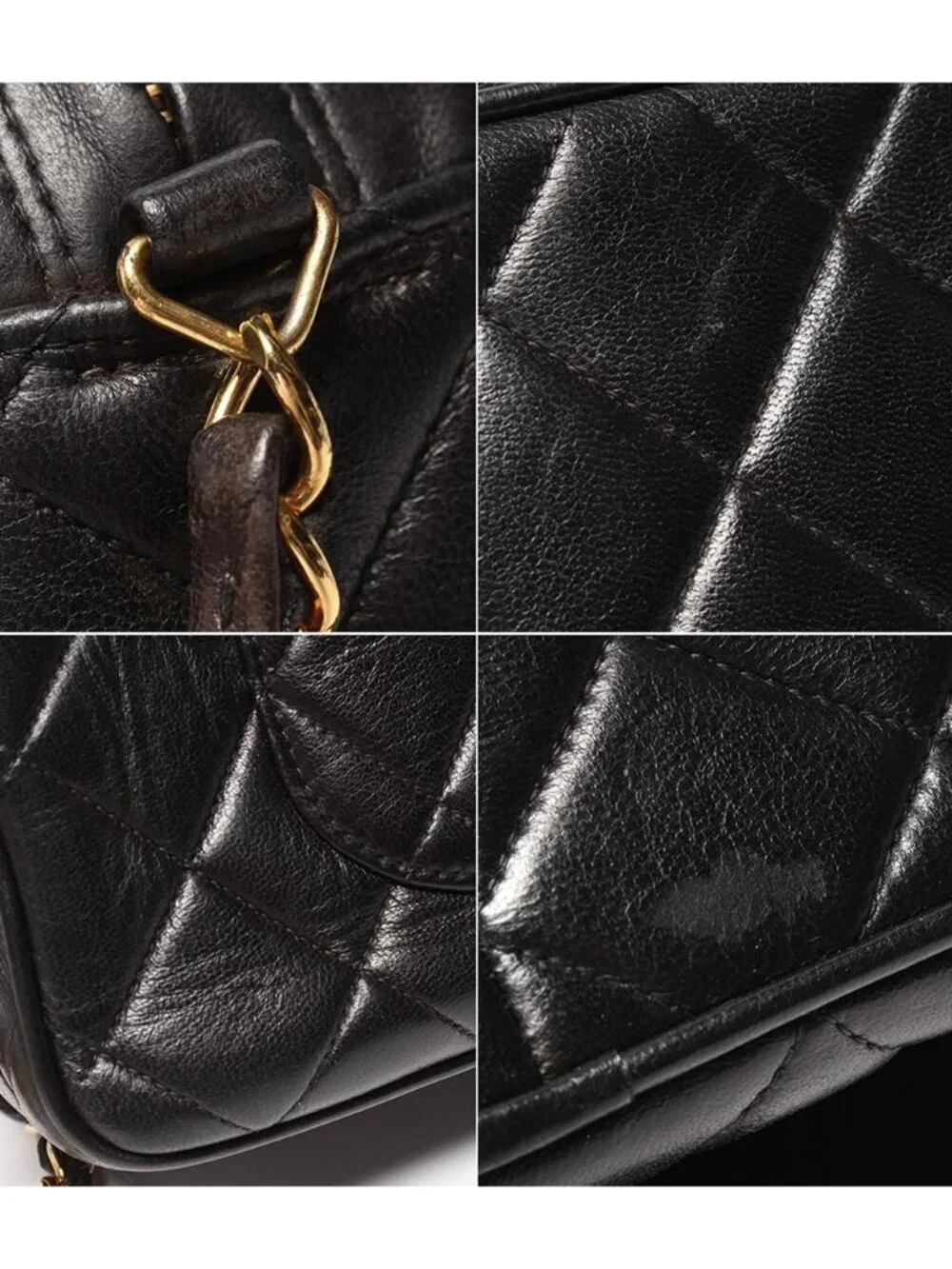 Chanel Chain Shoulder Bag Single Crossbody Gold Lambskin